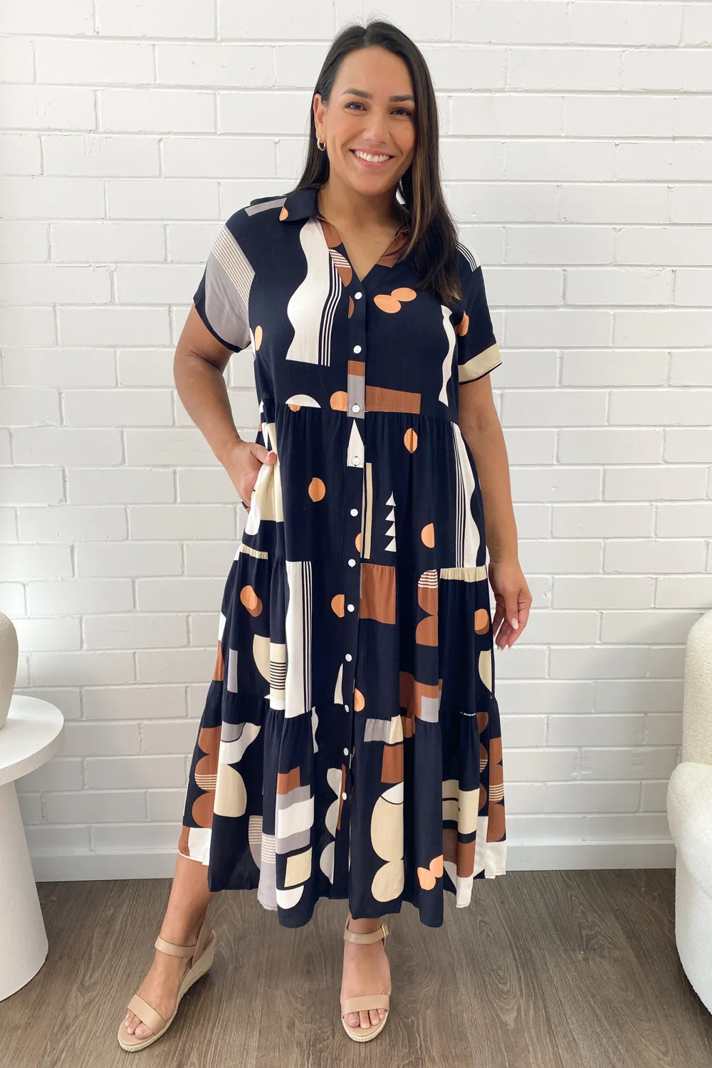 Alyssa Midi Print Dress