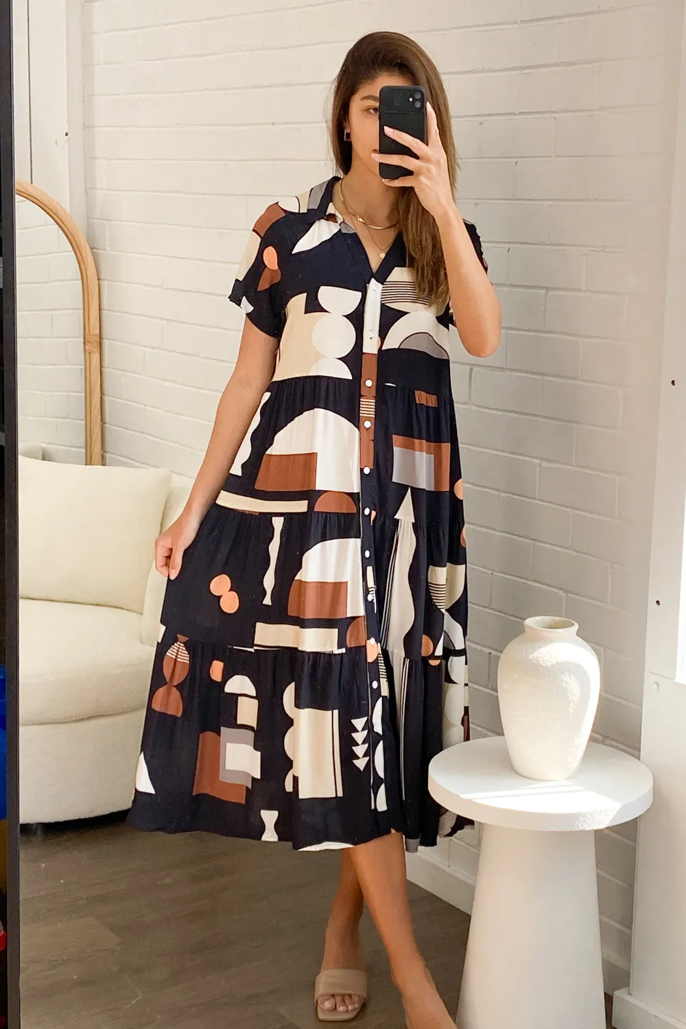 Alyssa Midi Print Dress