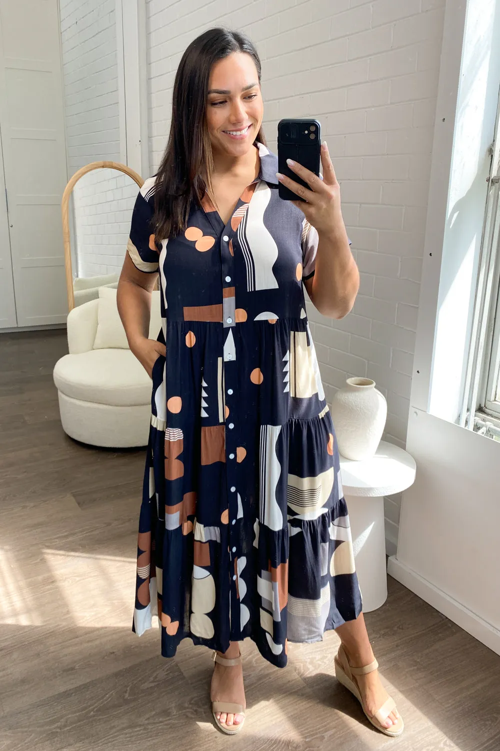 Alyssa Midi Print Dress