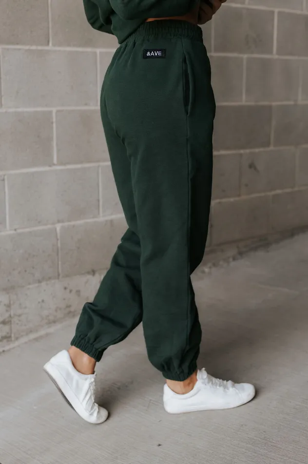 Ampersand Avenue Never Better Joggers - Forest Green