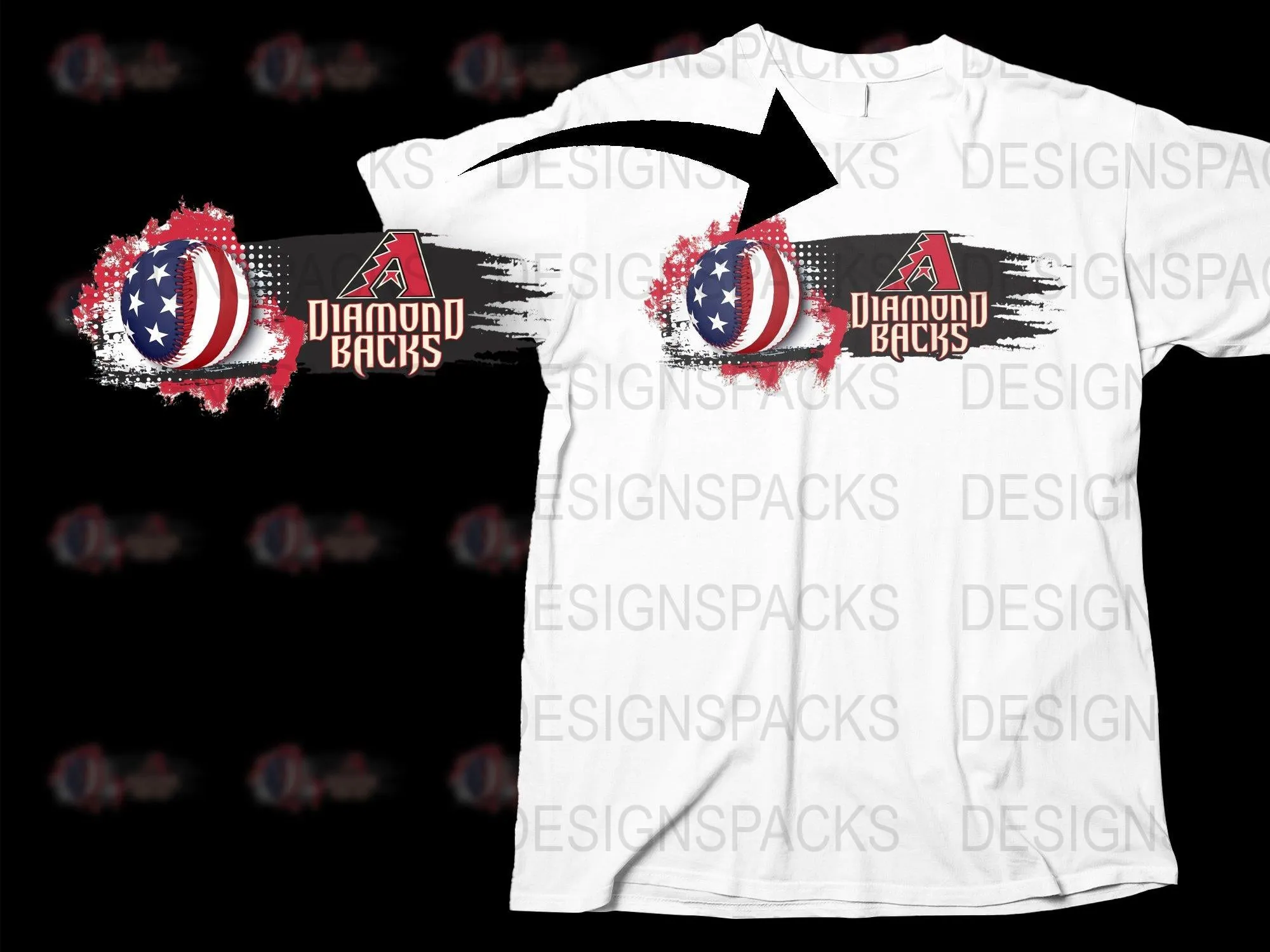 Arizona Diamondbacks Patriotic Logo Design Png Digital Download