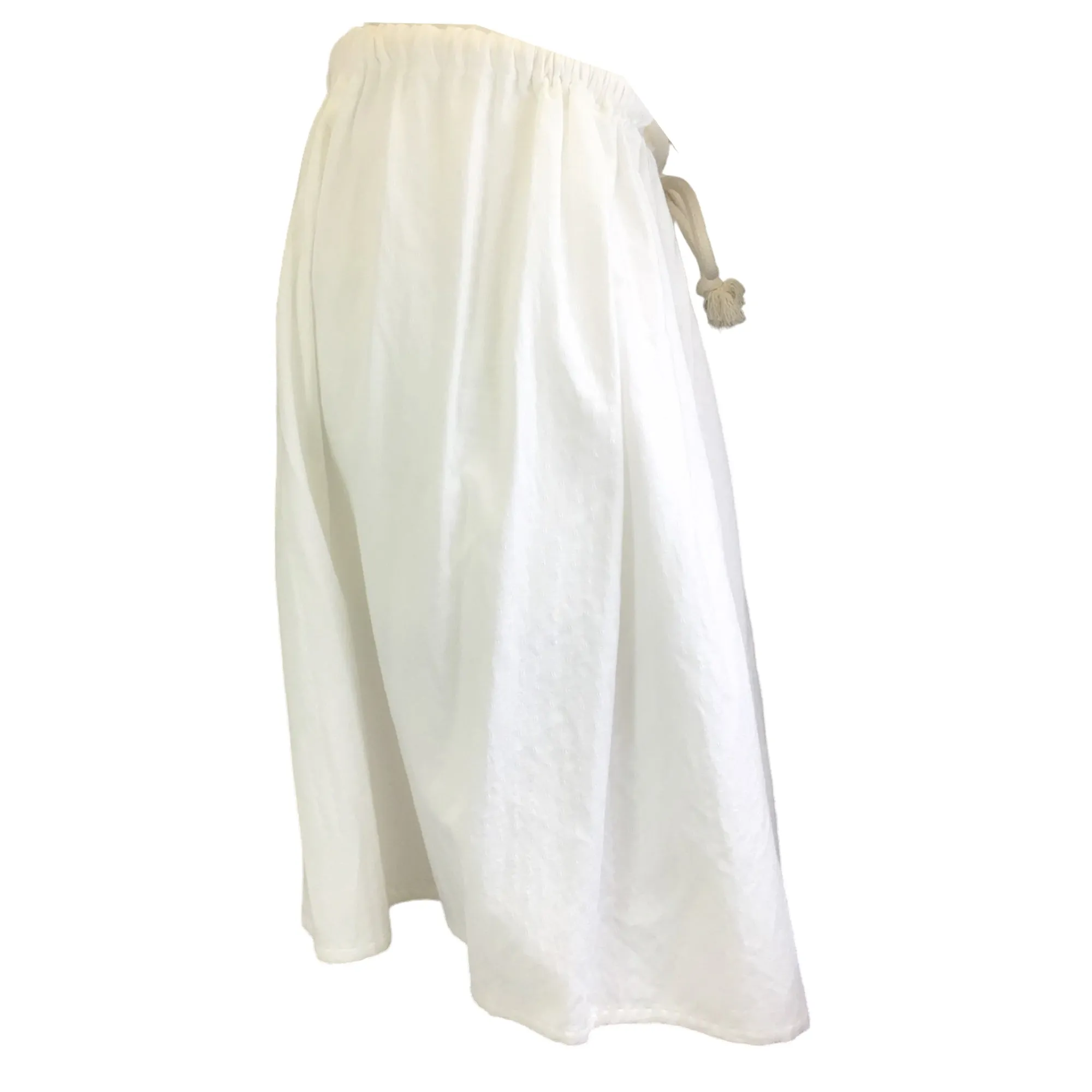 Atlantique Ascoli White Cotton Pique Skirt