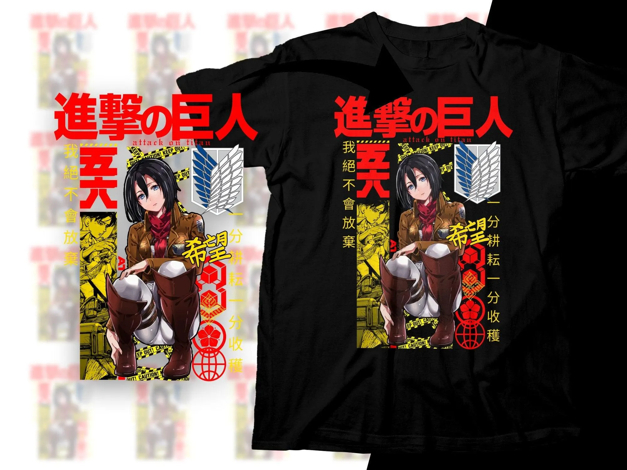 Attack on Titan Mikasa Ackerman Anime Design Png Digital Download