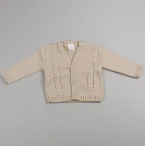 Baby Boys Cardigan Cable Knit - Beige