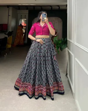 Beautiful Cotton Lehenga Blouse Stitched Ready to Wear