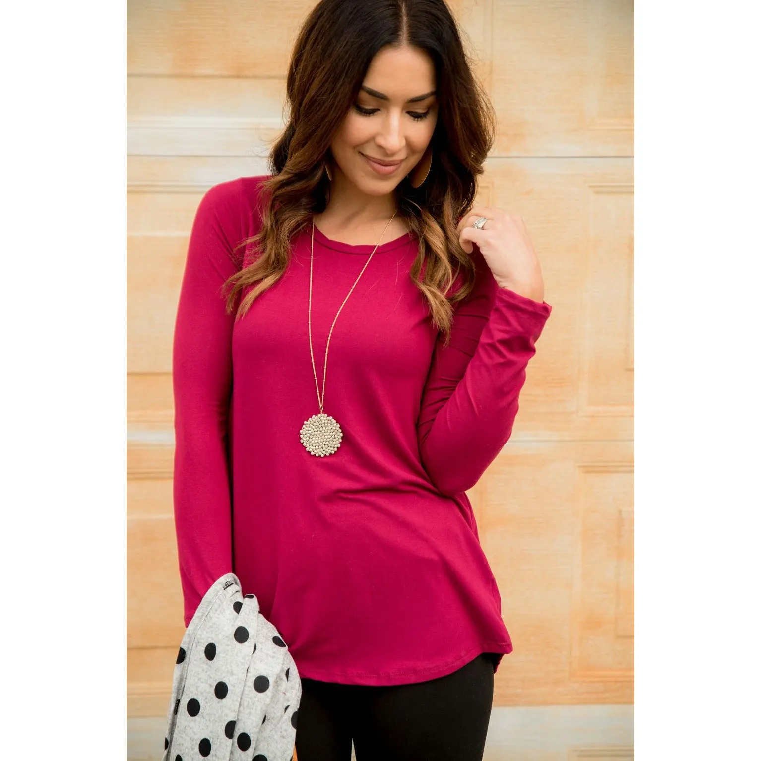 Betsey's Butter Soft Long Sleeve Basic Tee