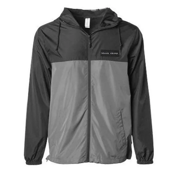 Black Sheep Lightweight Windbreaker Jacket Black - Grey