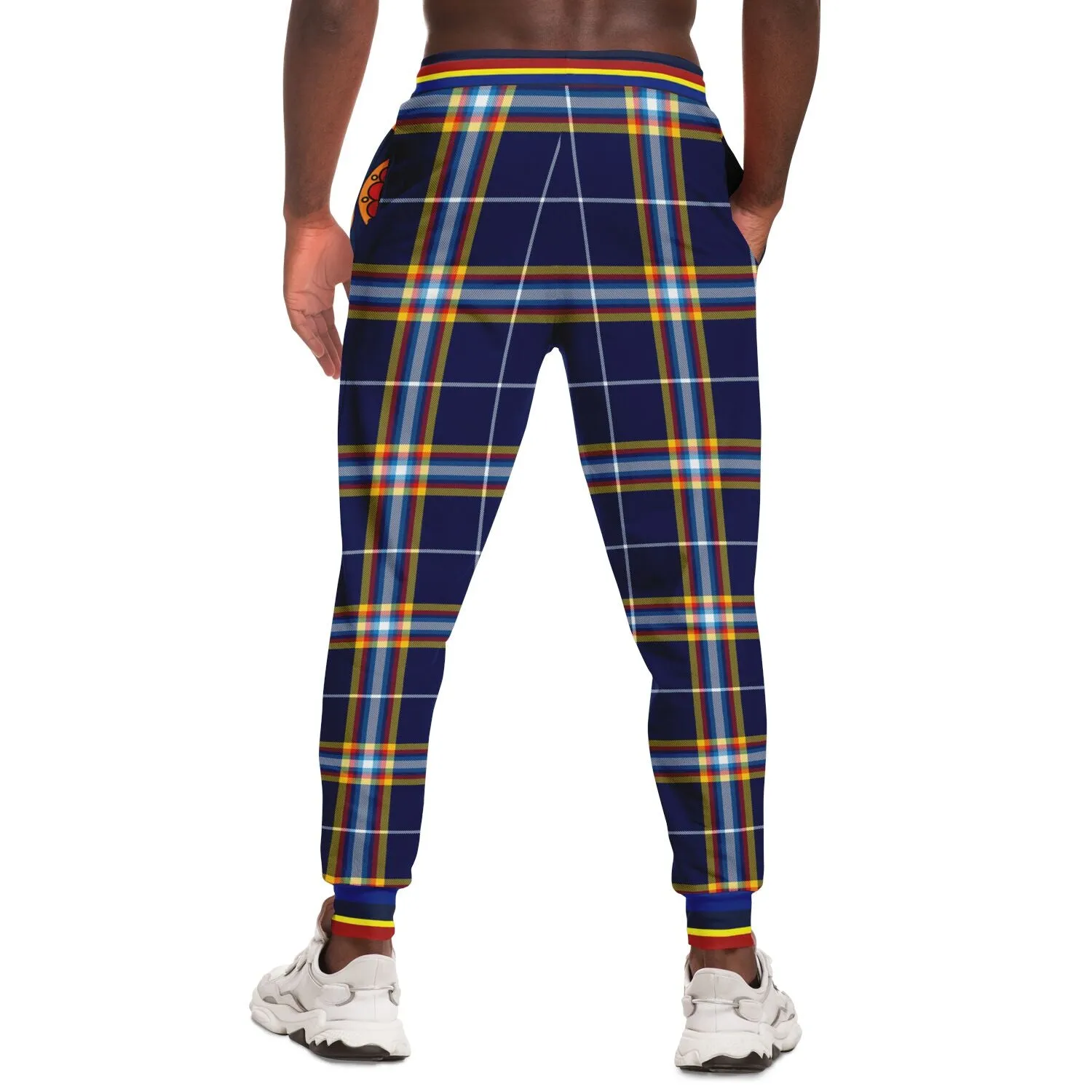 Blue Collegiate Plaid THS California Eco-Poly Unisex Joggers