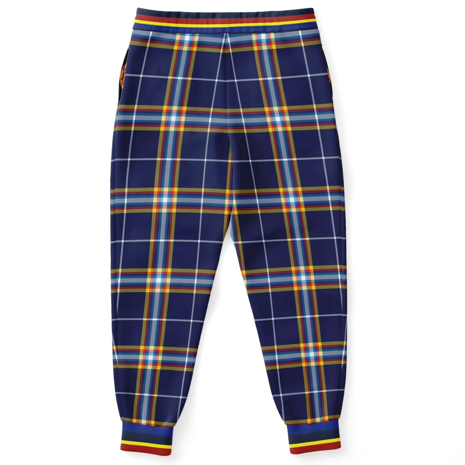 Blue Collegiate Plaid THS California Eco-Poly Unisex Joggers