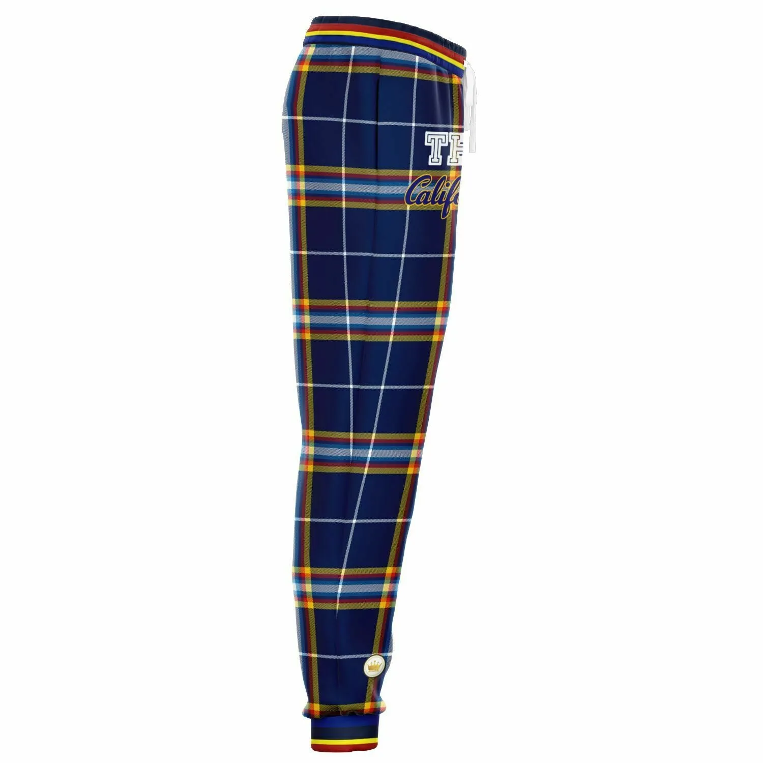 Blue Collegiate Plaid THS California Eco-Poly Unisex Joggers