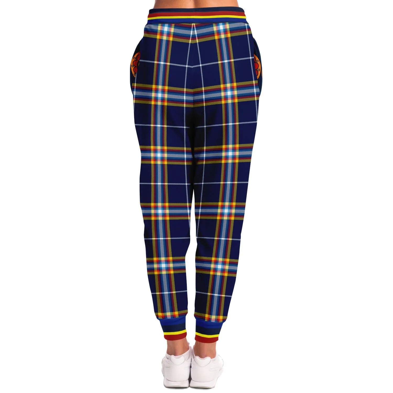 Blue Collegiate Plaid THS California Eco-Poly Unisex Joggers