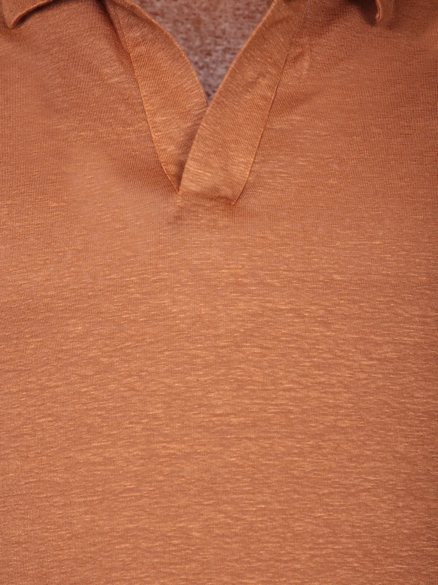 Burnt Linen Jersey Polo Shirt