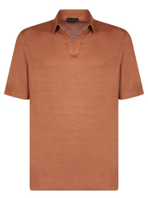 Burnt Linen Jersey Polo Shirt