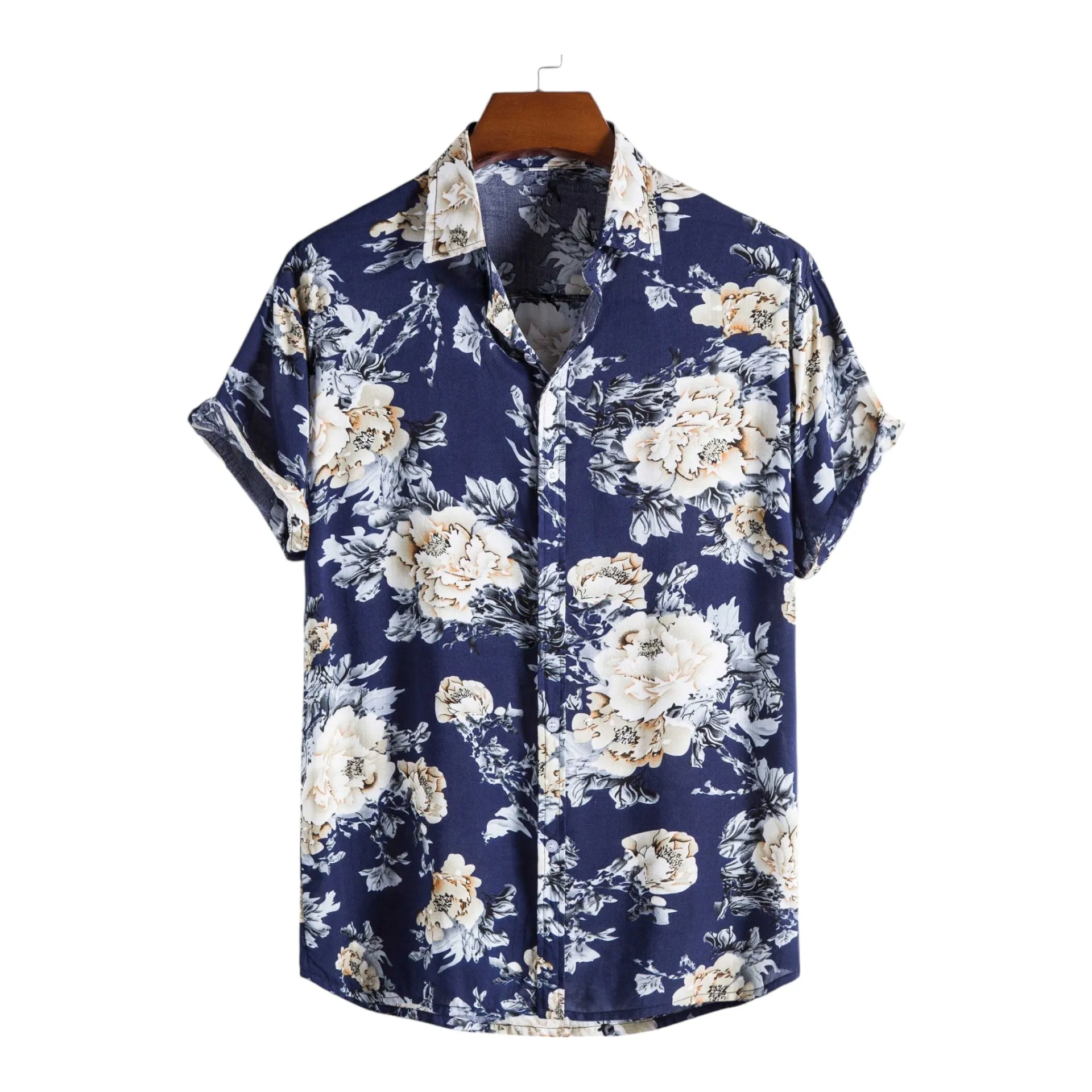 Button up shirts for men - Floral pattern shirts - Beach Shirts