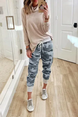 Camo Print Knit Sport Pants Joggers