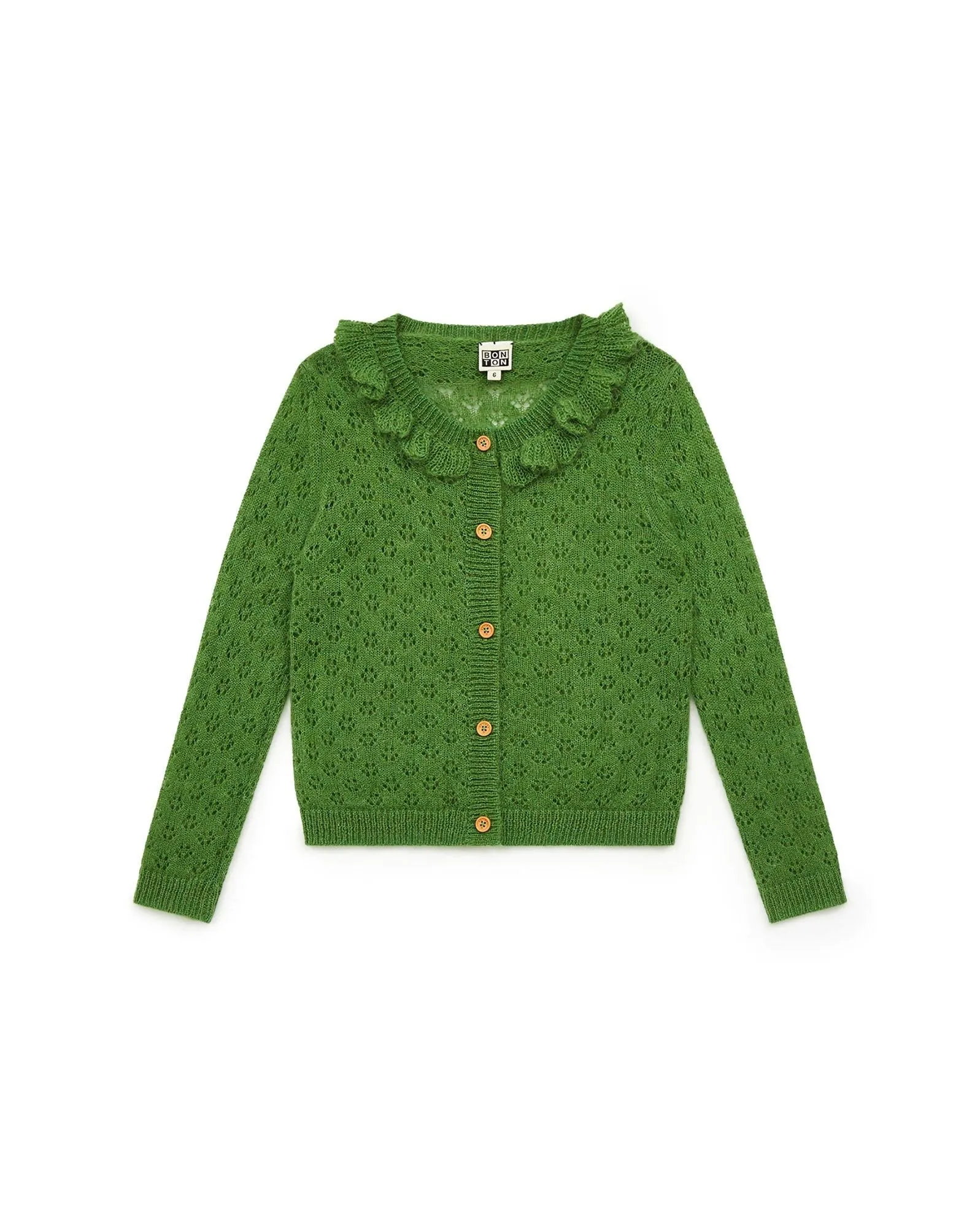 Cardigan Corolle Vert En Tricot Ajouré