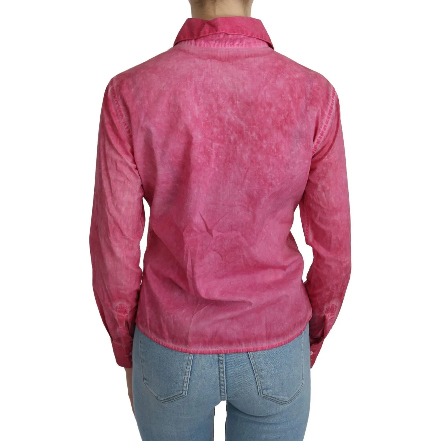 Chic Pink Cotton Polo Blouse by Ermanno Scervino