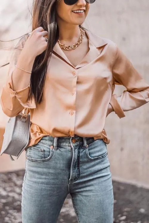 Classic With A Twist Satin Shirt