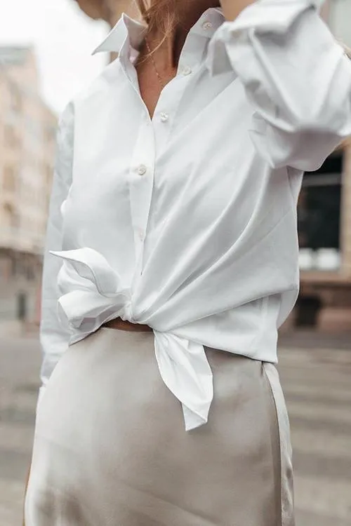 Classic With A Twist Satin Shirt