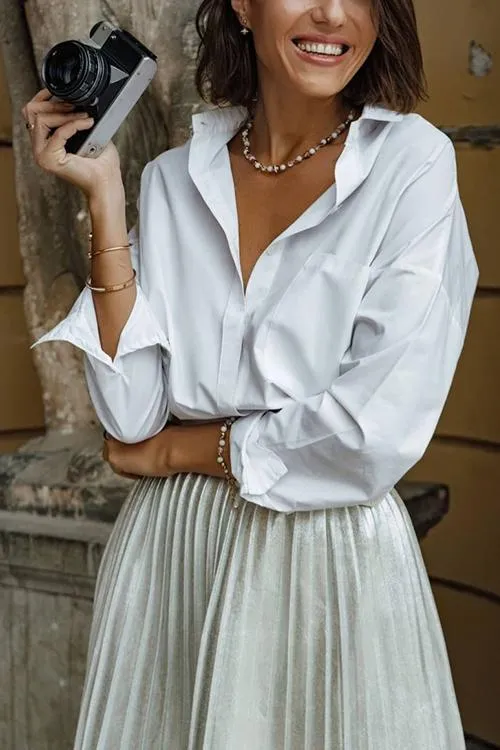 Classic With A Twist Satin Shirt