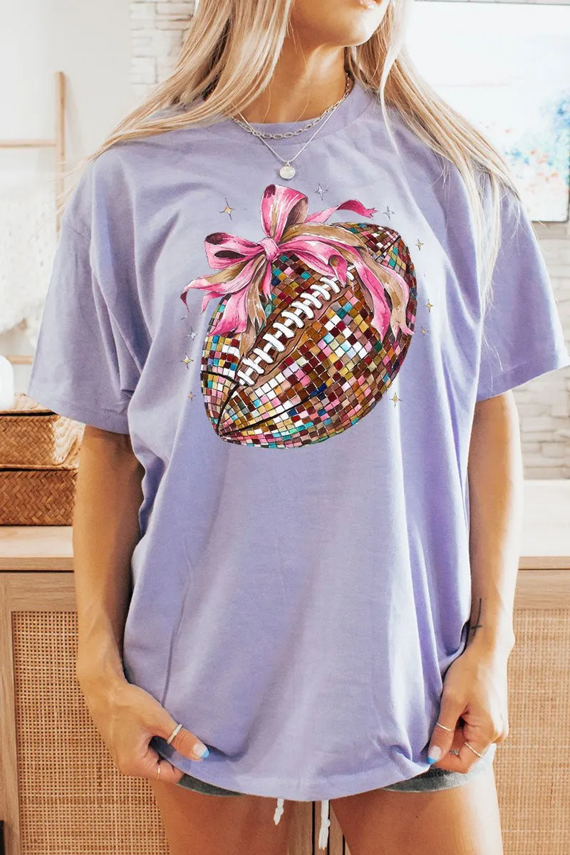 Colorful Disco Football Short Sleeve Relaxed Fit T-Shirt