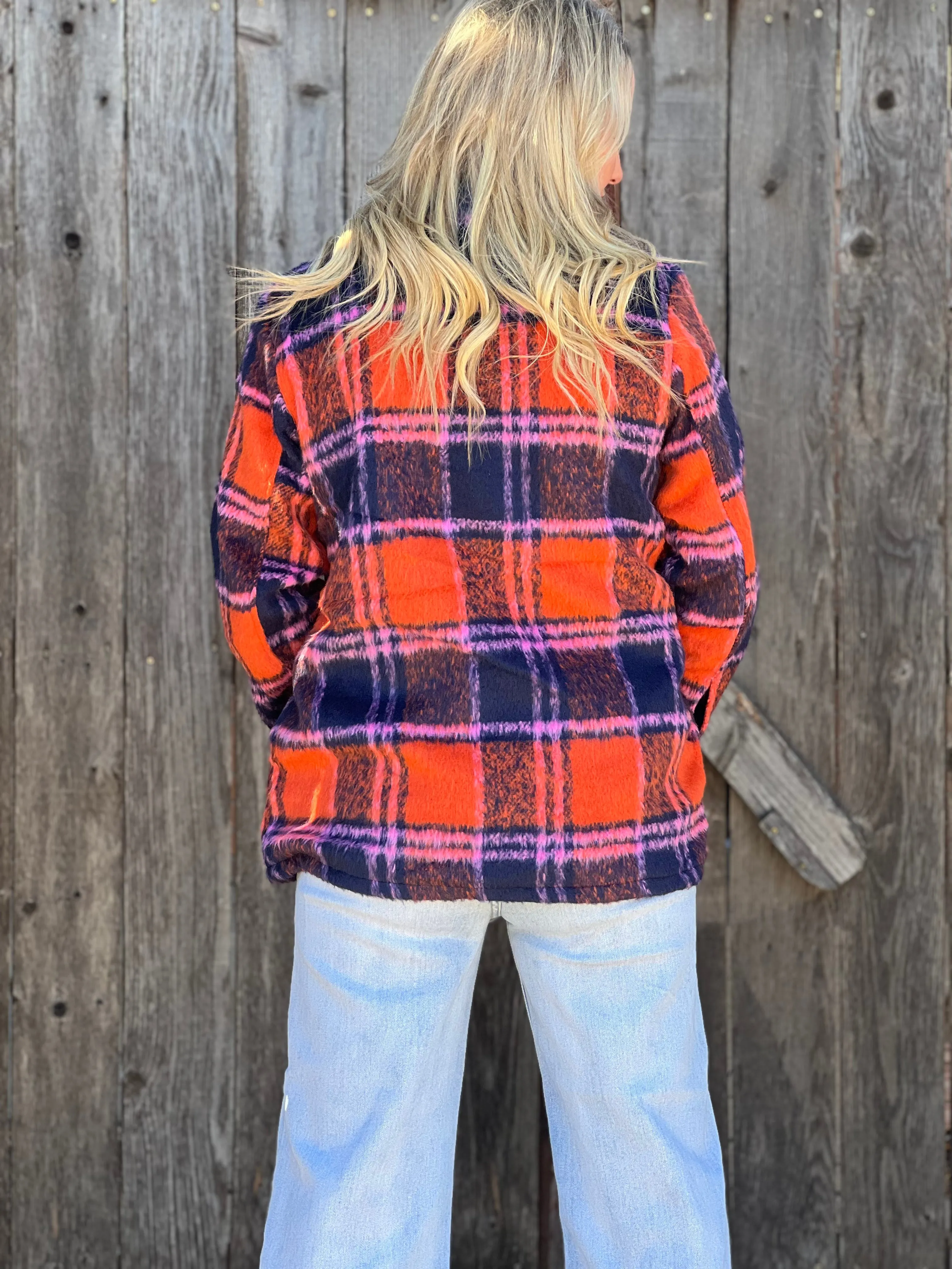 Evelyn Navy Plaid Shacket