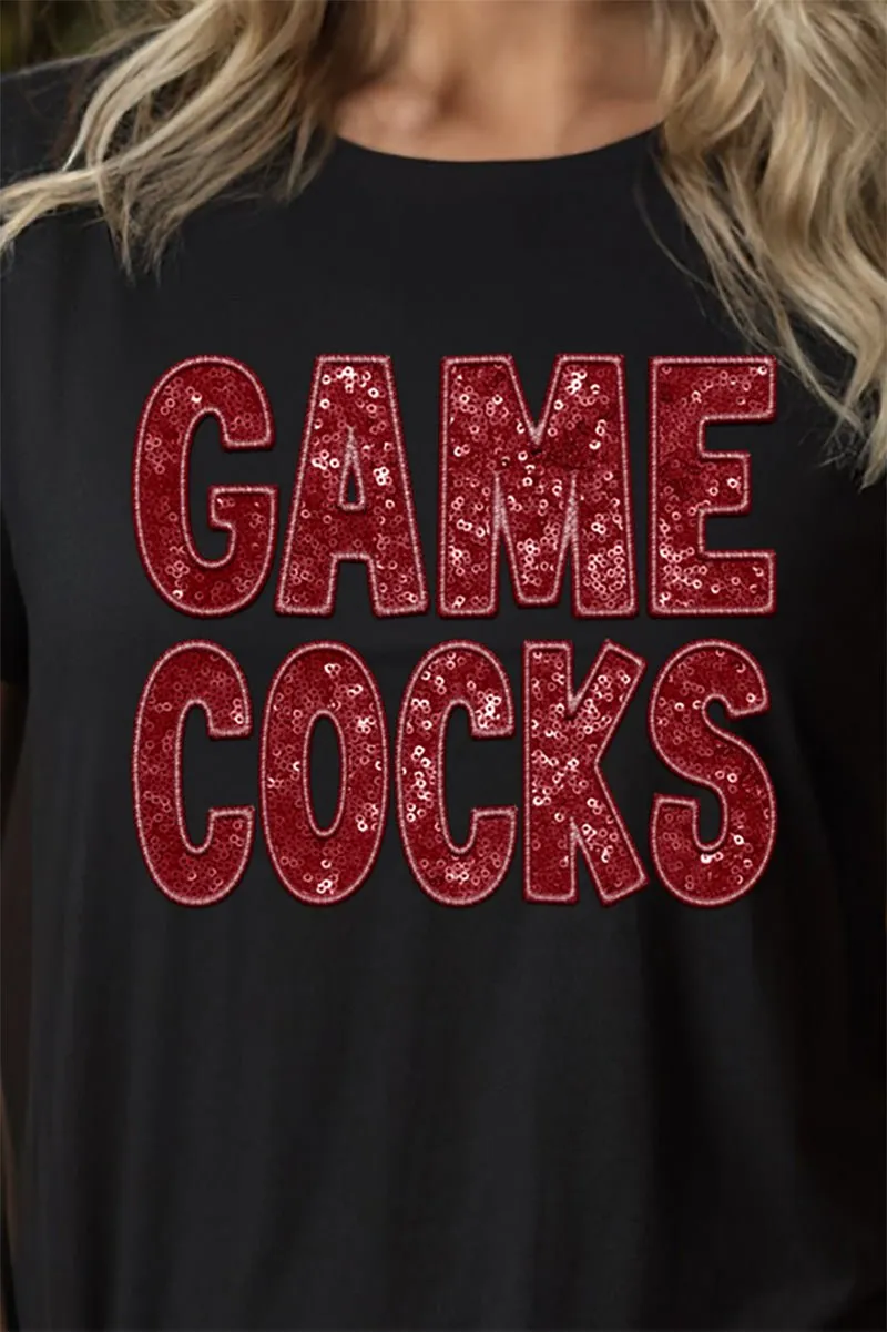 Faux Sequin Gamecocks Transfer Short Sleeve Relaxed Fit T-Shirt