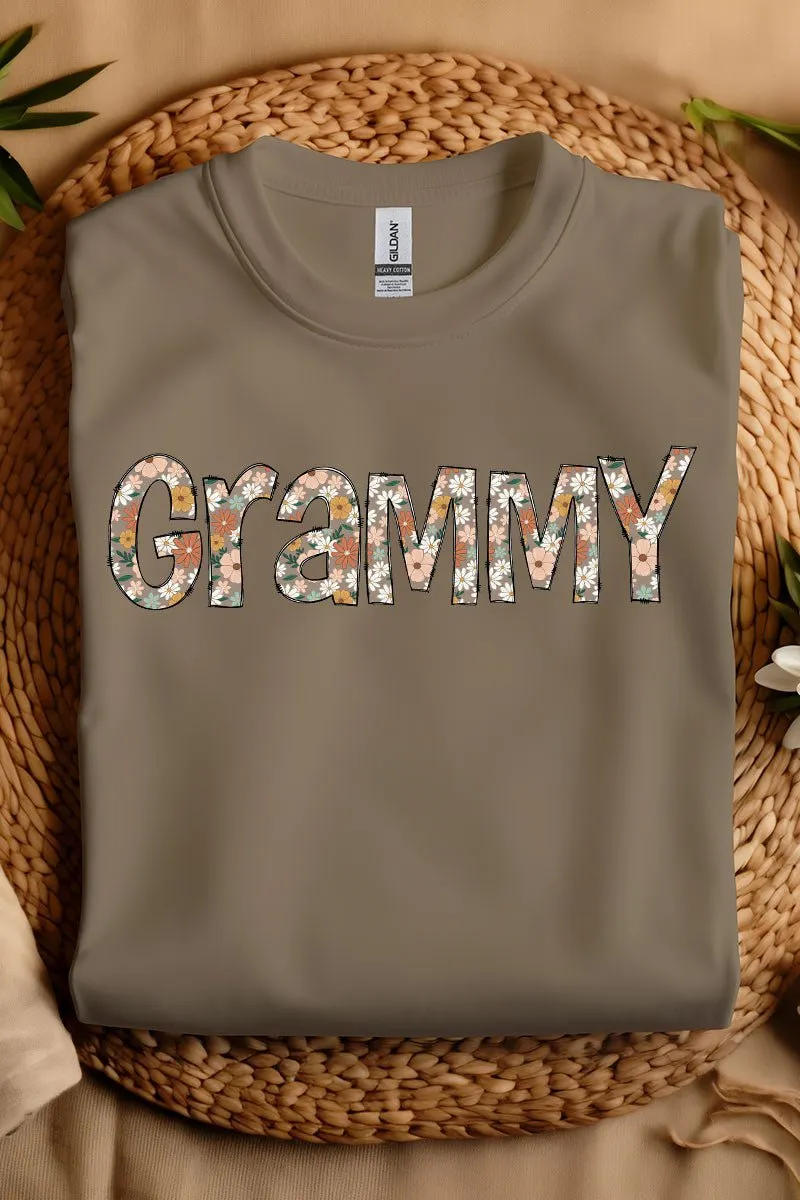 Floral Boho Grammy Short Sleeve Relaxed Fit T-Shirt