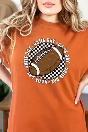 Football Retro Circle Game Day Short Sleeve Relaxed Fit T-Shirt