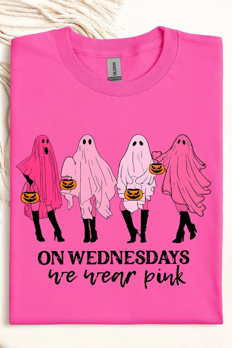 Ghouls Wednesday Wear Pink Short Sleeve Relaxed Fit T-Shirt