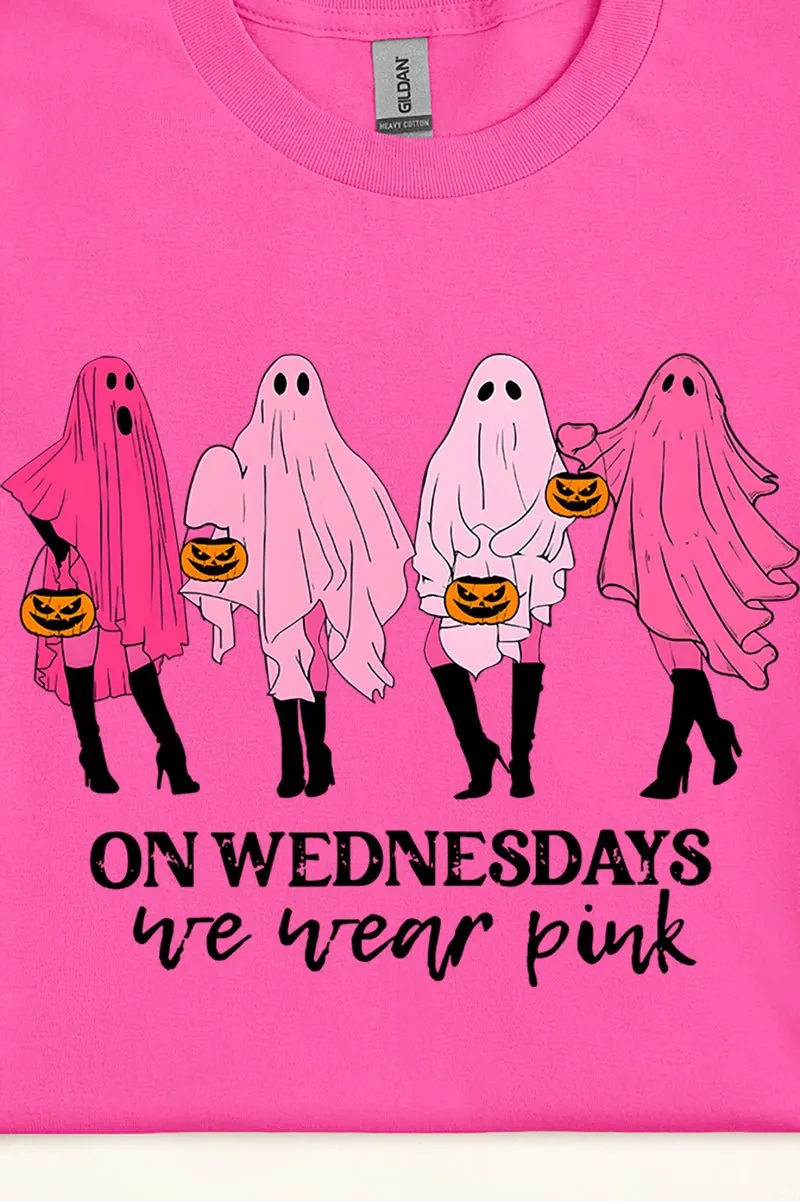 Ghouls Wednesday Wear Pink Short Sleeve Relaxed Fit T-Shirt