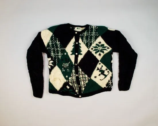 Green And White Christmas-Small Christmas Sweater