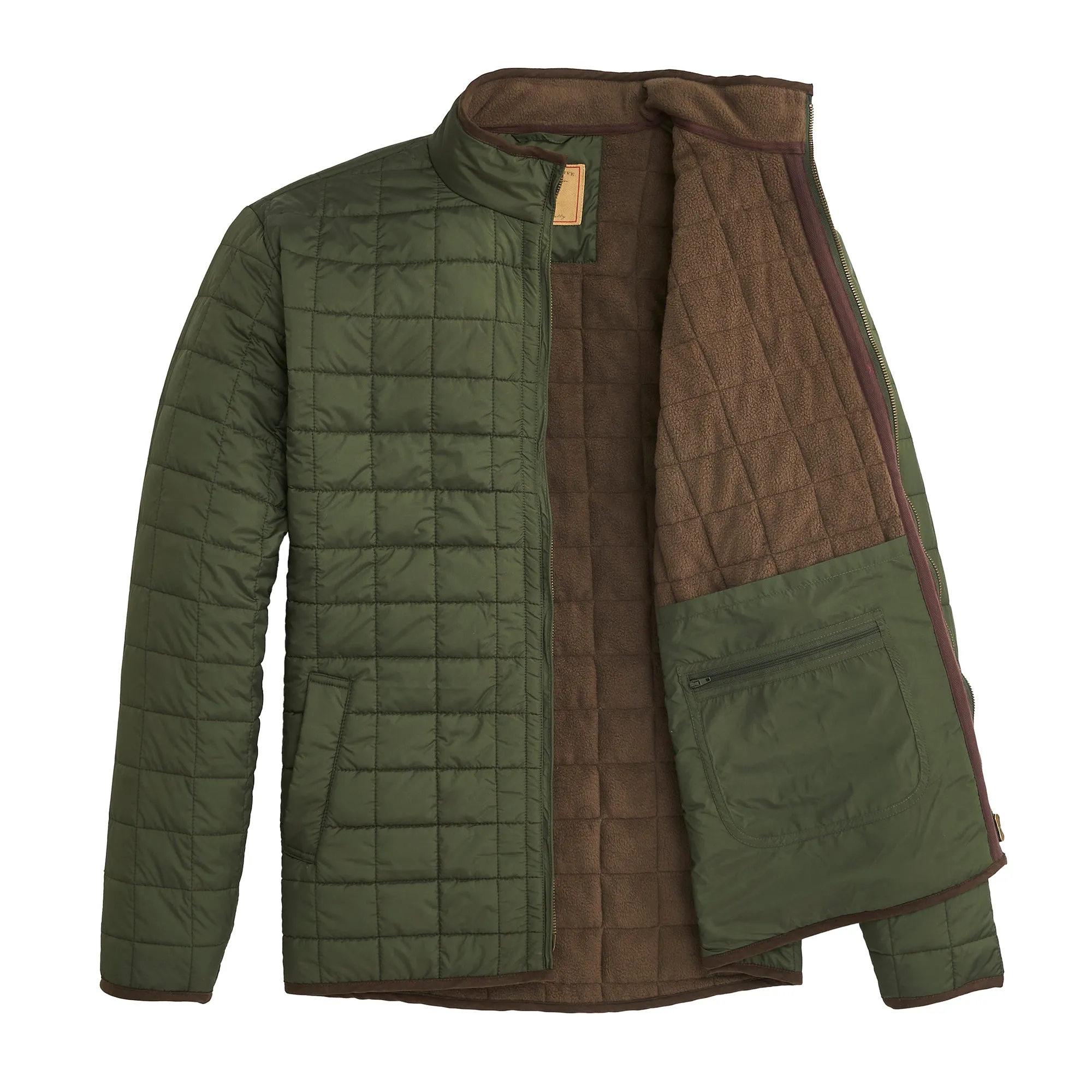 Grid Quilted Jacket - Olive