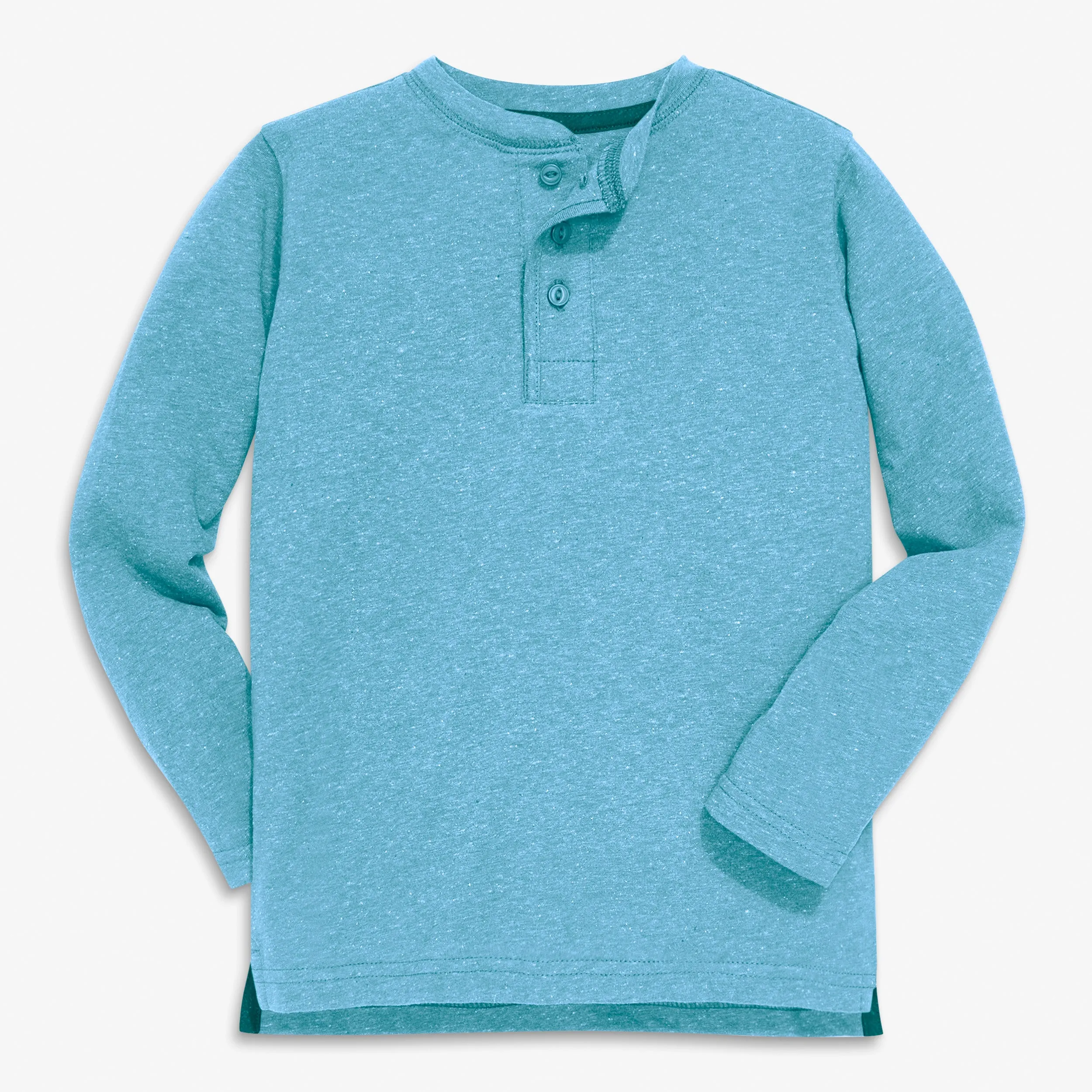 Heathered long sleeve henley