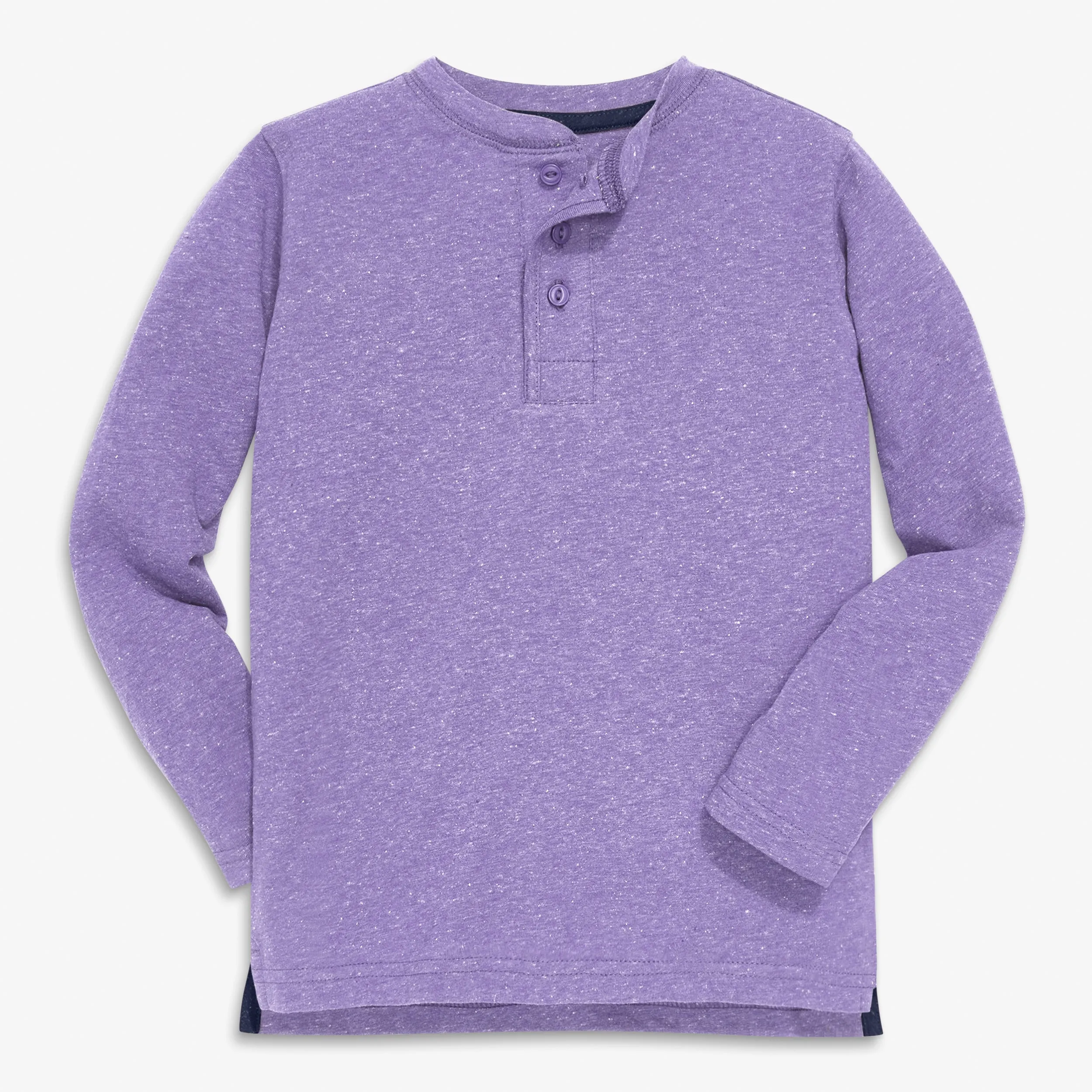 Heathered long sleeve henley