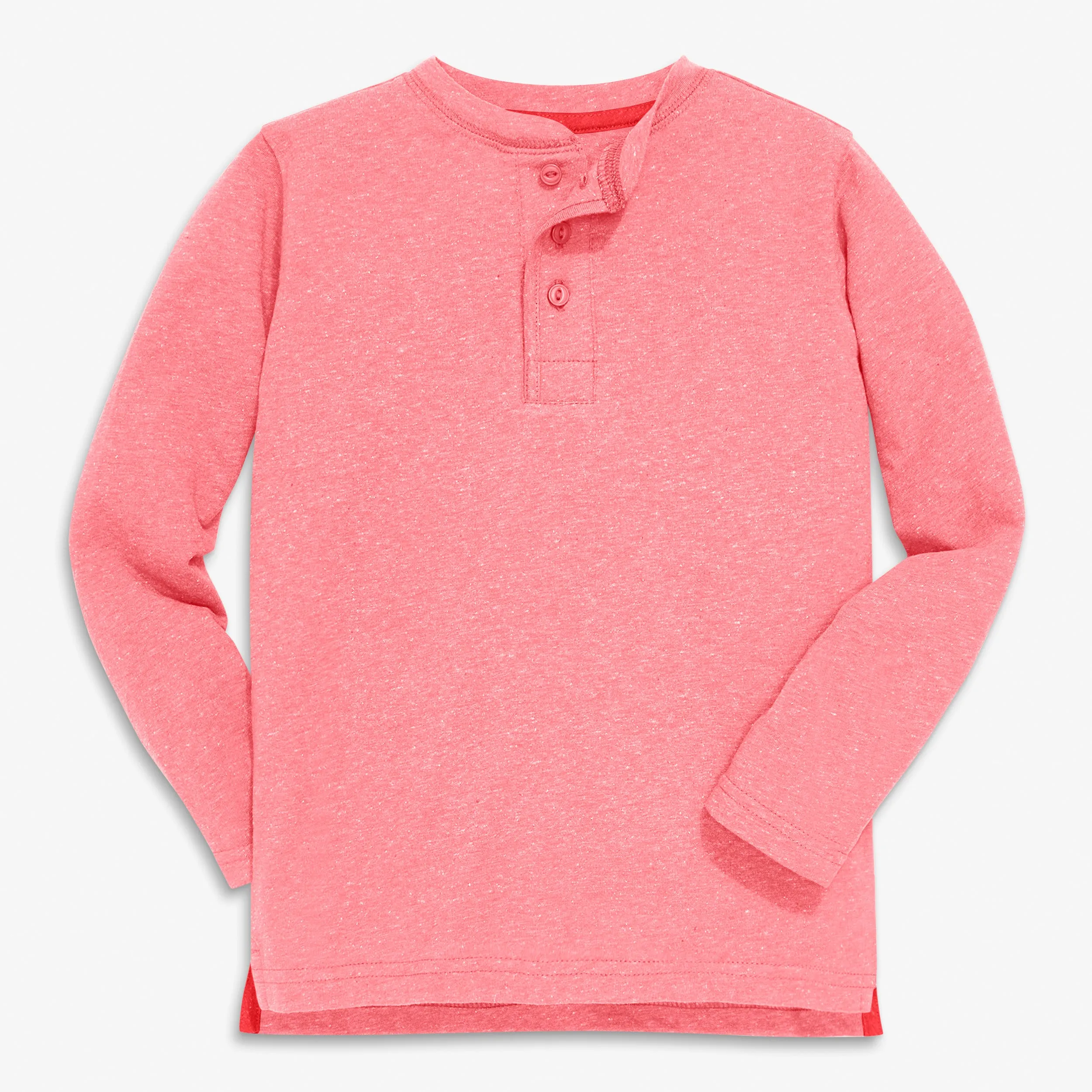 Heathered long sleeve henley