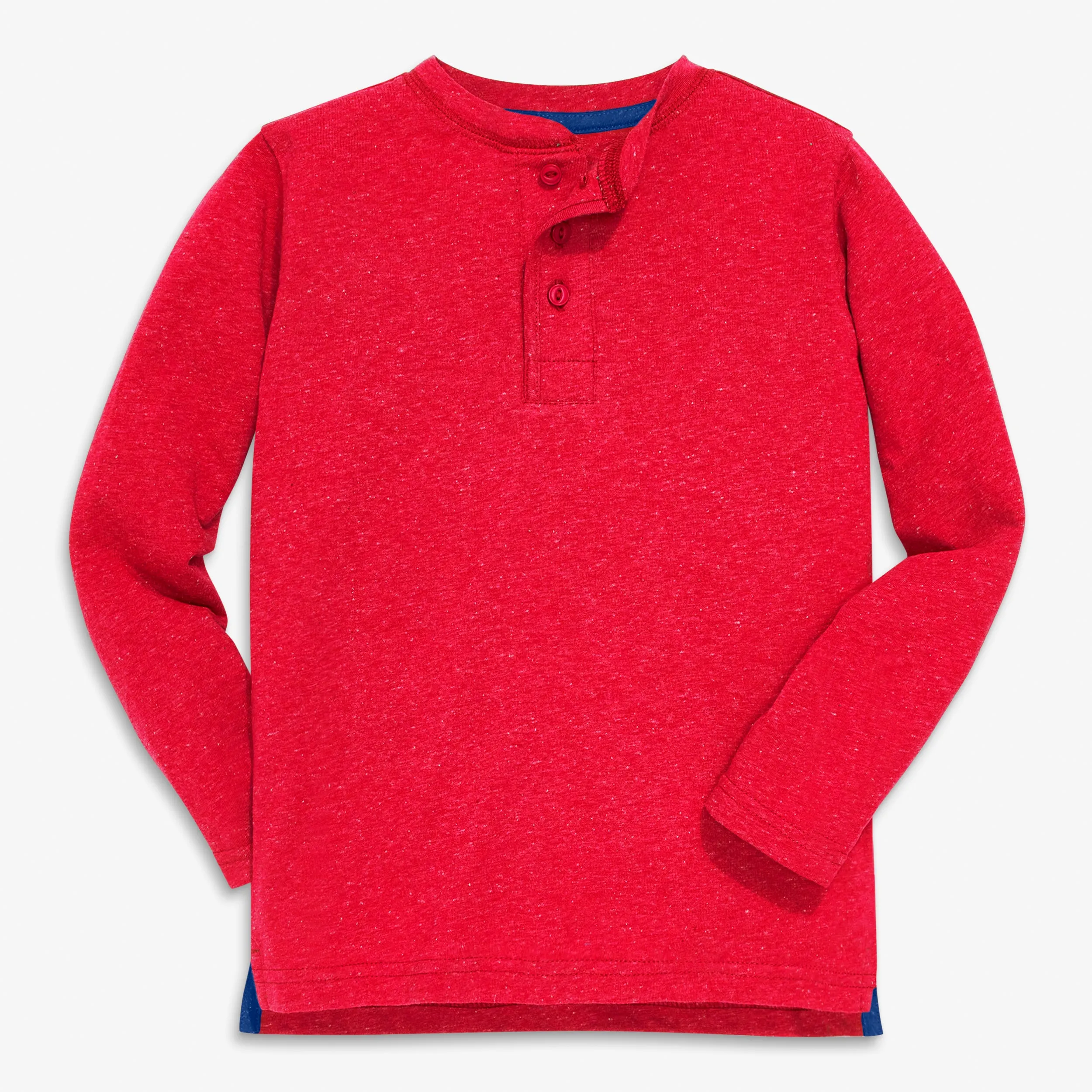 Heathered long sleeve henley