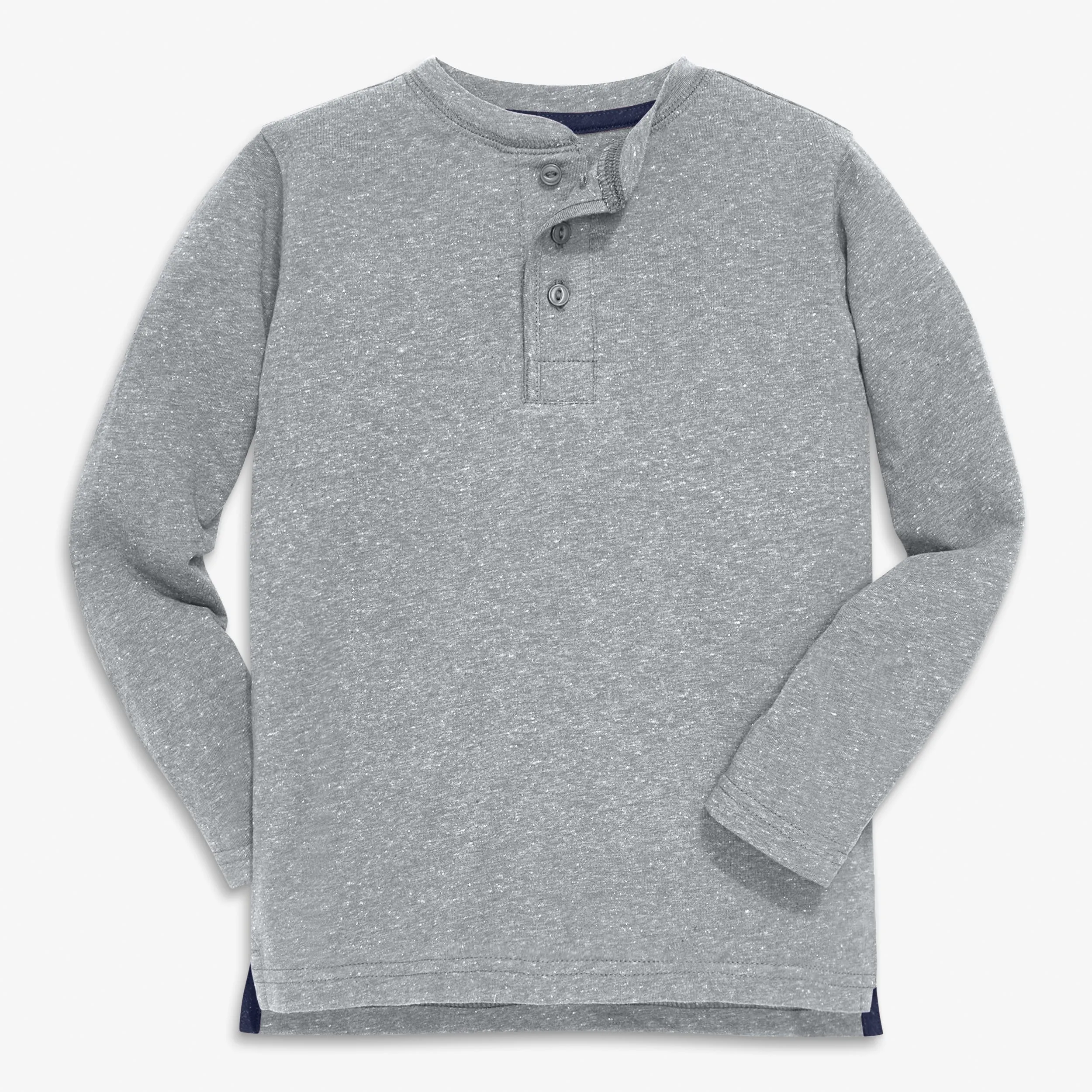 Heathered long sleeve henley