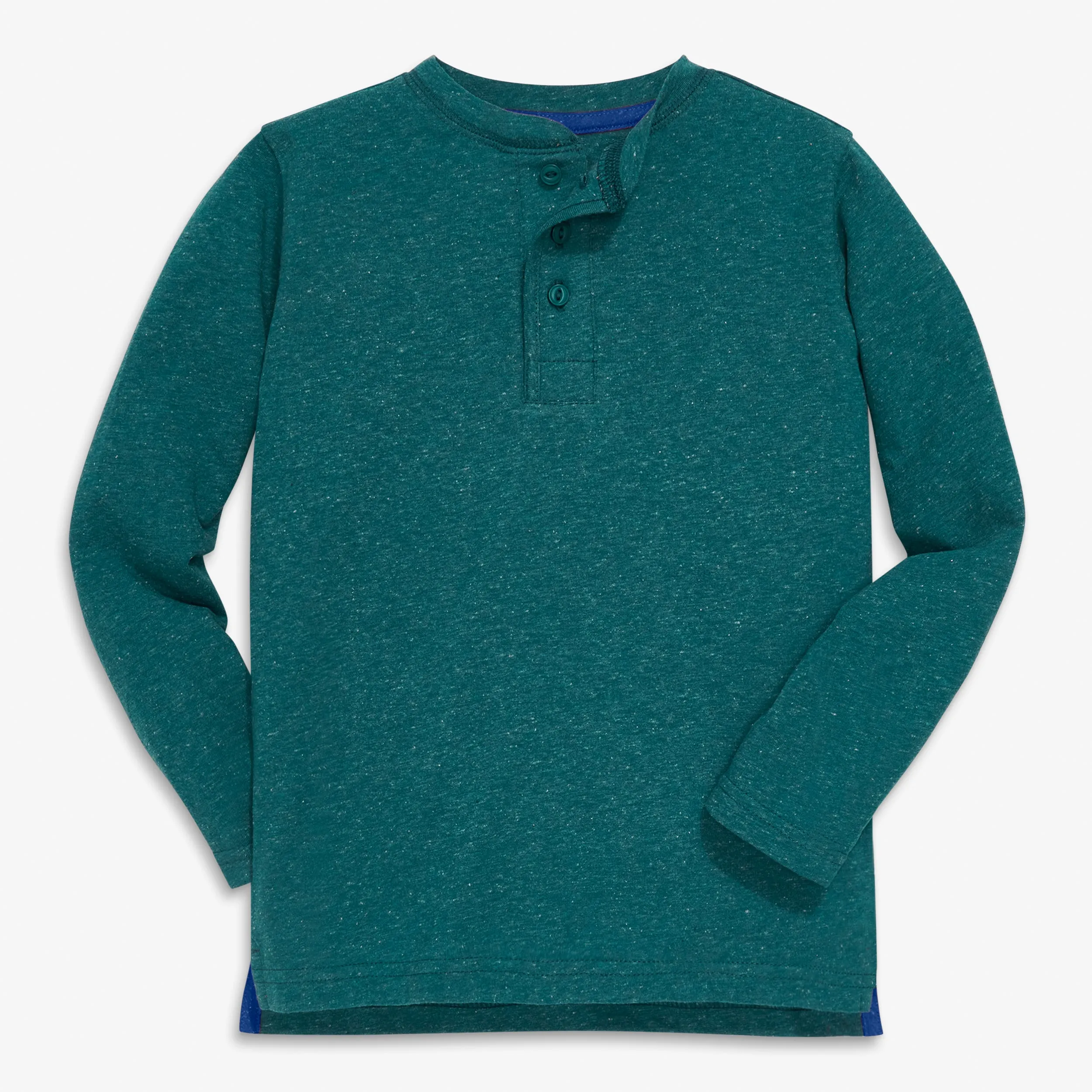 Heathered long sleeve henley