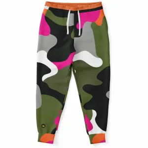 Hot Pink Black Dusk Eco-Poly Camo Unisex Joggers