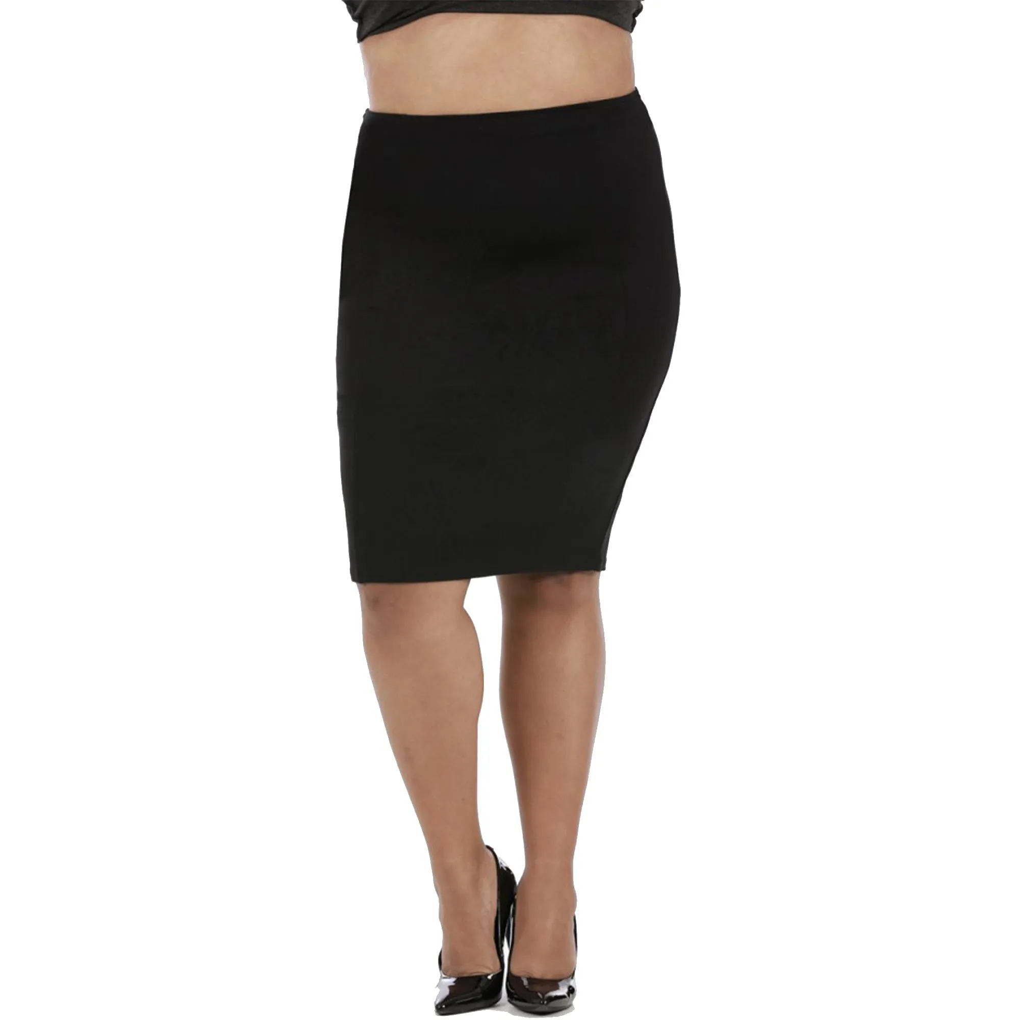 InstantFigure Curvy Plus Size Short Pencil Skirt 168024C