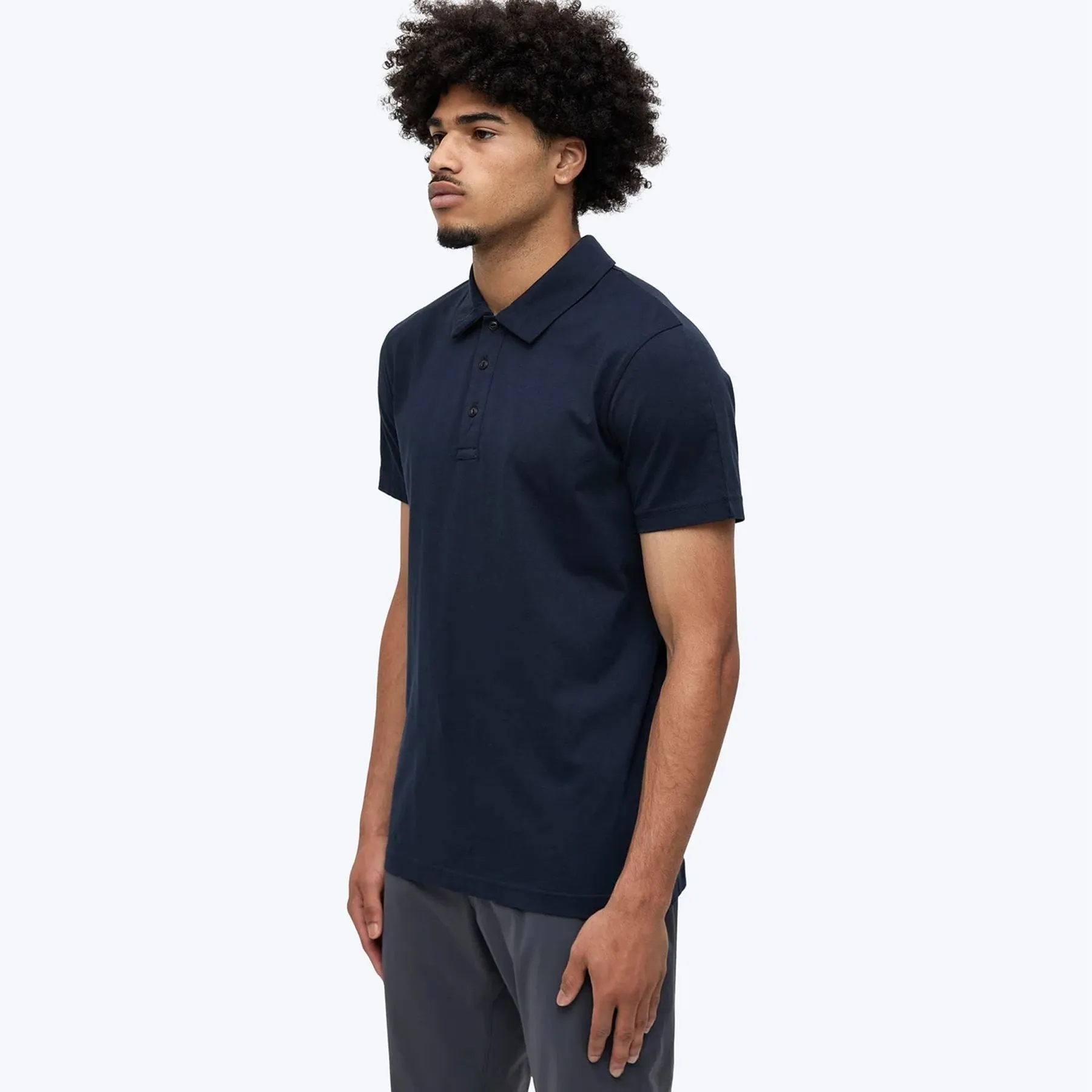 Lightweight Jersey Polo Navy - AW24