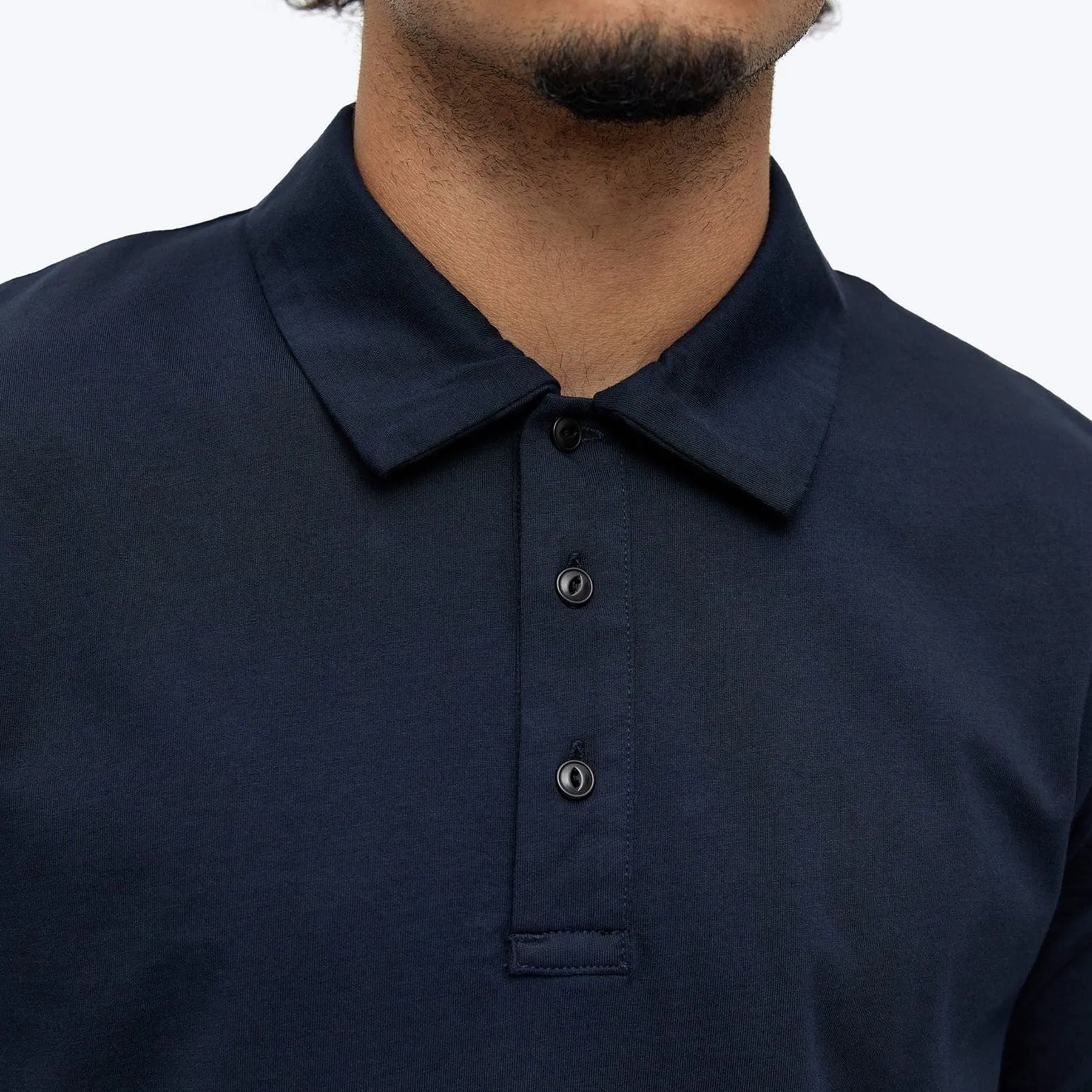 Lightweight Jersey Polo Navy - AW24