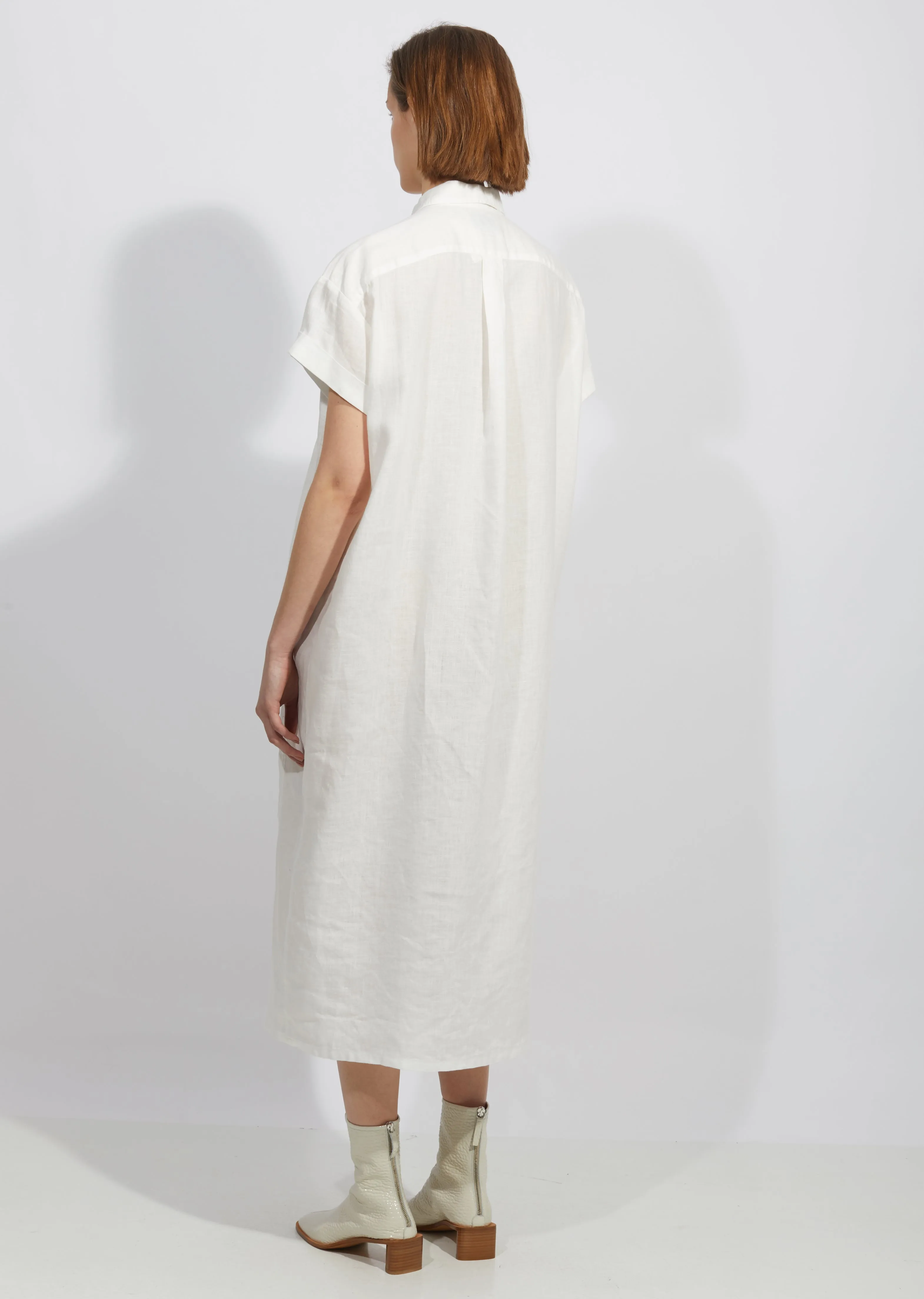 Linen Tuck Shirt Dress