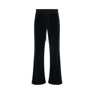 Low-Waist Velvet Joggers Pants in Black