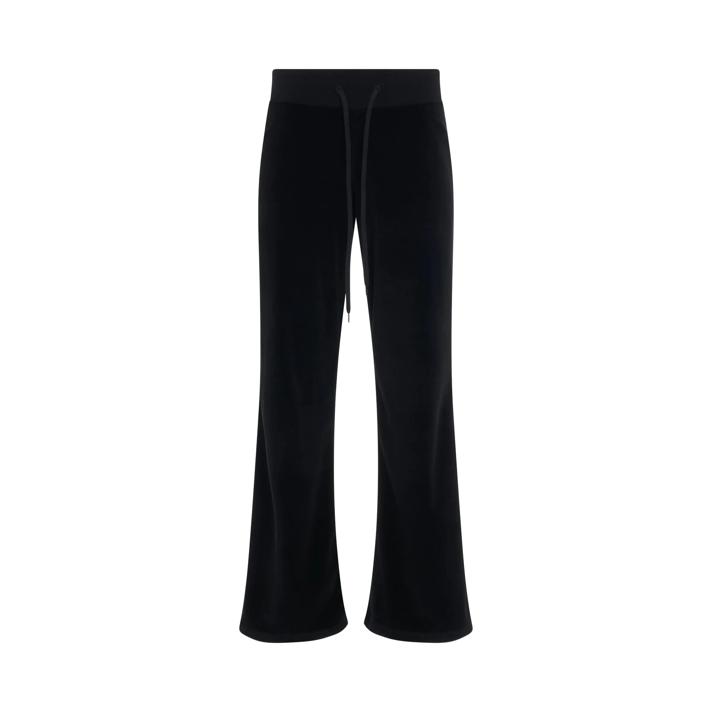 Low-Waist Velvet Joggers Pants in Black