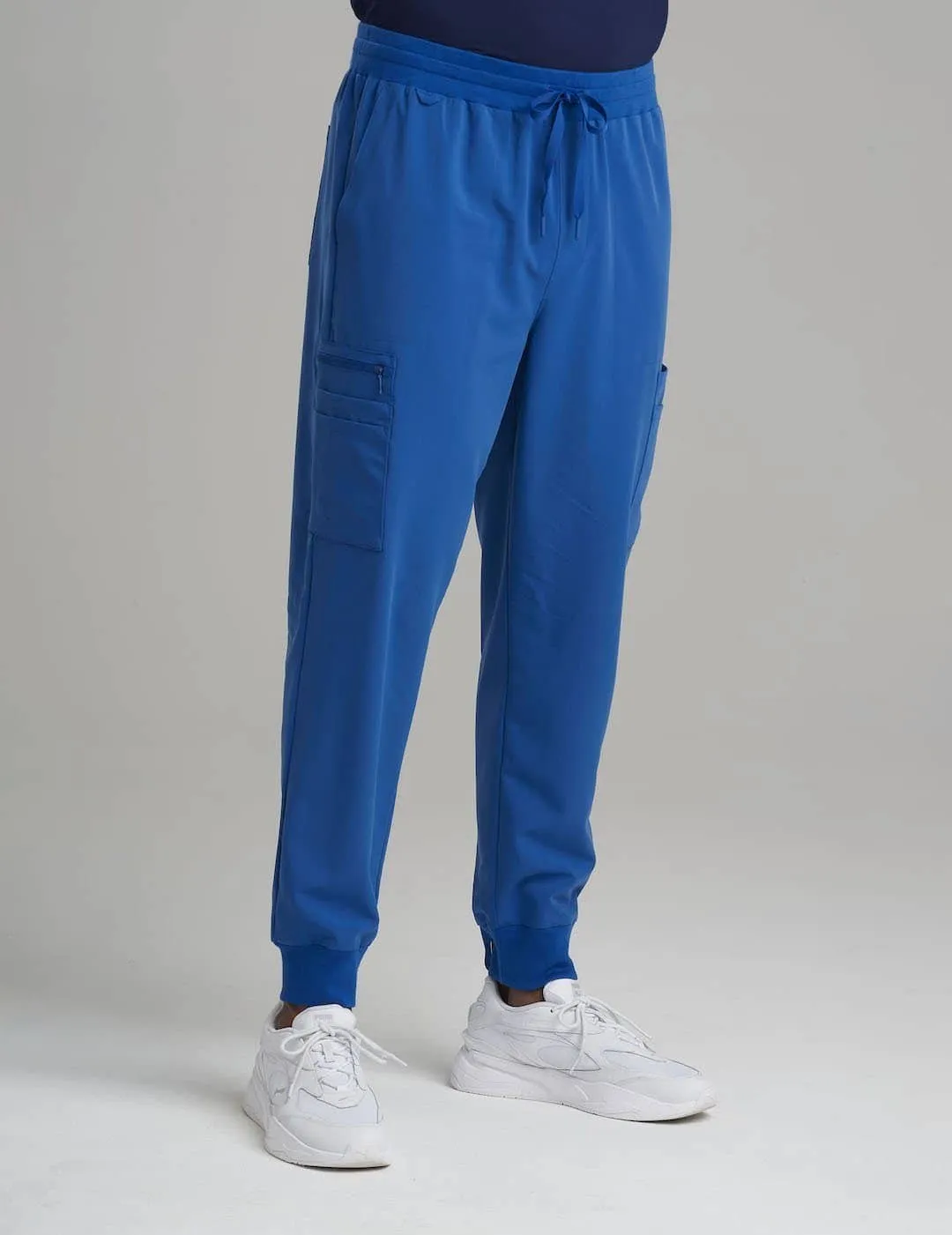 Mens 10-Pocket Jogger Scrub Pants - Royal Blue