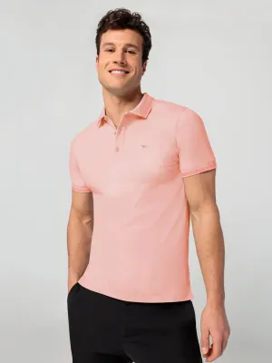 Mens stylish with Contrast Tipping Peach Polo Shirt