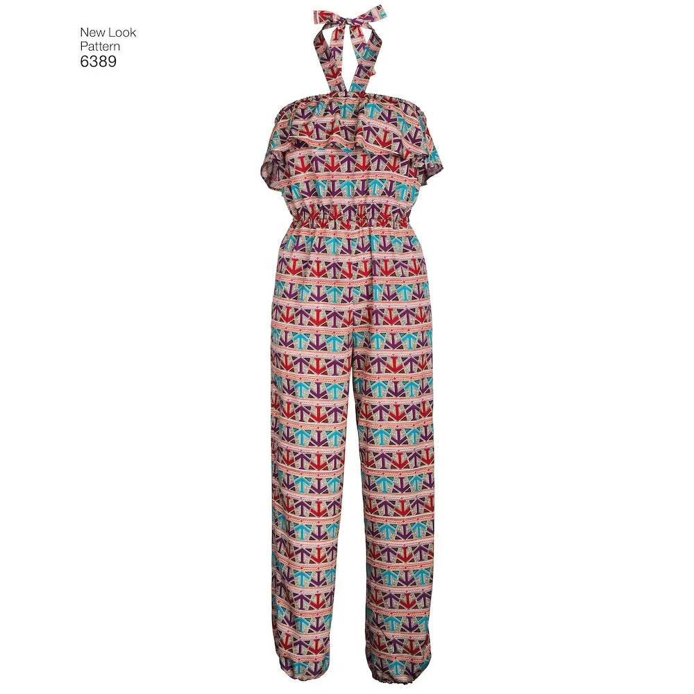 Newlook Pattern 6389 Girls' Easy Jumpsuit, Romper and Dresses