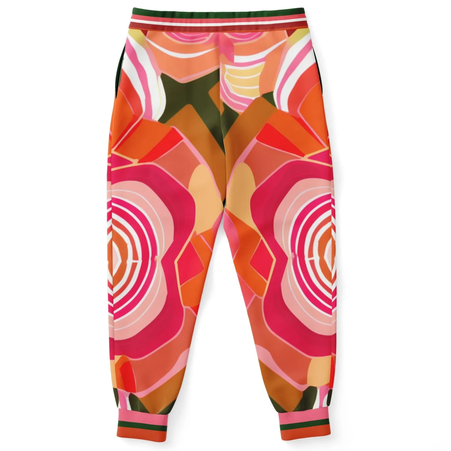 Orange Posie Floral Eco-Poly Unisex Joggers